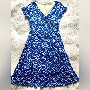 Stretchy Blue Polka-Dot Dress by Gillli, Size M